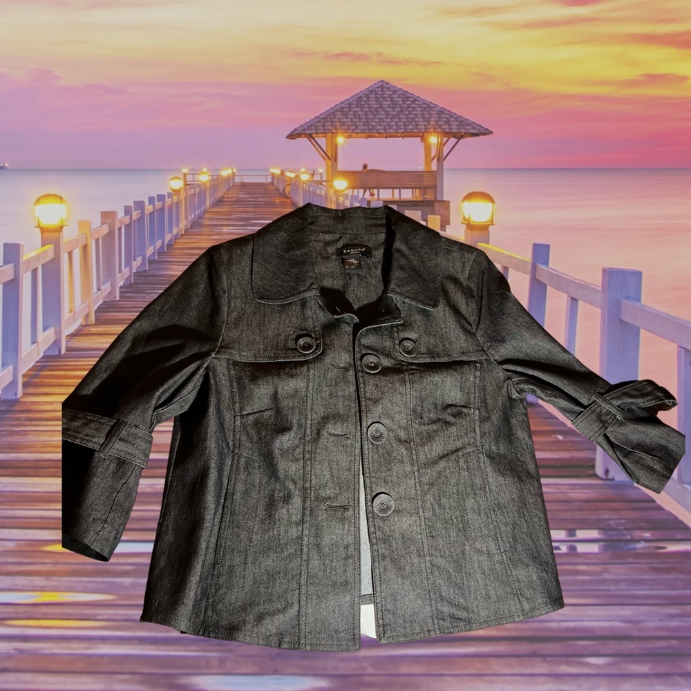 41. Sandro Sportswear Black Cotton Denim Jacket